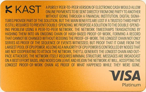 KAST Visa USD card